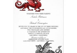 Dragon Wedding Invitations Red Silver Dragon Wedding Invite Zazzle