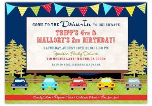 Drive In Movie Birthday Party Invitations Drive In Movie Birthday Invitations A Ian Lola