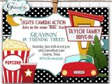 Drive In Movie Birthday Party Invitations Drive In Movie Invitation Outdoor Movie Party Invitation