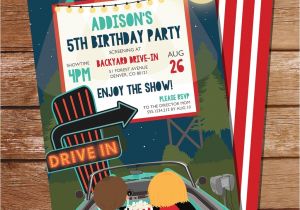 Drive In Movie Birthday Party Invitations Drive In Movie Party Invitation Drive In Party