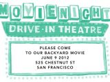 Drive In Movie Party Invitations Backyard Movie Night Invitations
