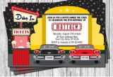 Drive In Movie Party Invitations Drive In Movie Party Invitation Drive In Birthday