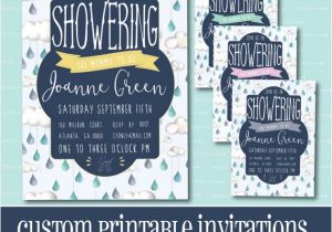 Drop In Baby Shower Invitations Custom Baby Shower Invitation Rain Drop Baby Shower