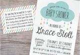 Drop In Baby Shower Invitations Rain Drop Glitter Baby Shower Invitation and Book Request Card
