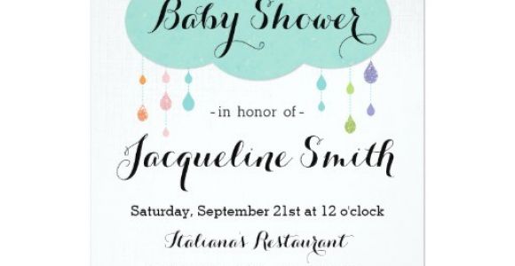 Drop In Baby Shower Invitations Rain Drop Glitter Baby Shower Invitation