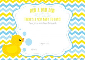 Duck Baby Shower Invitation Templates Free Printable Duck Chevron Baby Shower Invitation