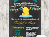 Duck Baby Shower Invitations Boy Chalkboard Rubber Ducky Baby Boy Shower Invitation D140