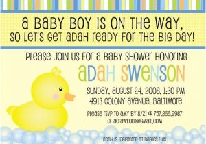 Duck themed Baby Shower Invitations Duck theme Baby Shower Invitation