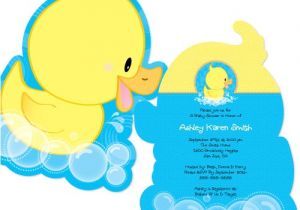Duck themed Baby Shower Invitations Ducky Duck Shaped Baby Shower Invitations