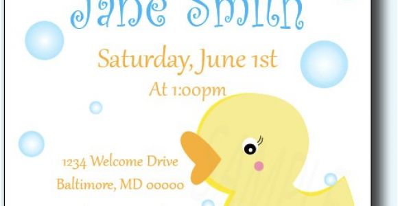 Duck themed Baby Shower Invitations Rubber Ducky Baby Shower Invitations