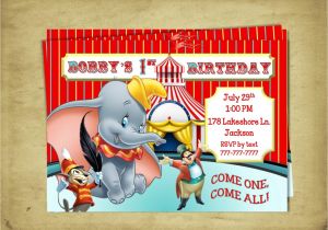 Dumbo Birthday Party Invitations Dumbo Birthday Dumbo the Flying Elephant Birthday Baby