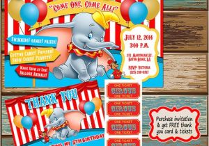 Dumbo Birthday Party Invitations Items Similar to Dumbo Birthday Invitations with Free