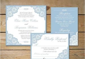 Dusty Blue and Cranberry Wedding Invitations Sale Elegant Lace Wedding Invitation Set by