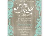 E Invitations Bridal Shower Flowers and Woodgrain Petite Bridal Shower Invitation
