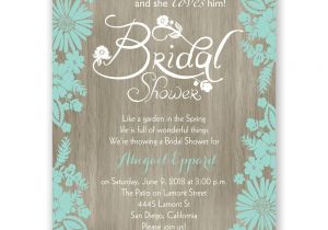 E Invites Bridal Shower Flowers and Woodgrain Petite Bridal Shower Invitation