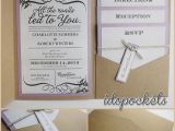 Ebay Wedding Invitations Kraft Wedding Pocket Invitations Diy Pocketfold Envelopes