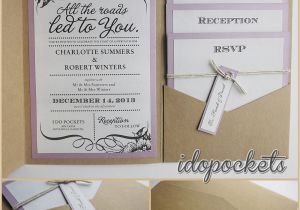 Ebay Wedding Invitations Kraft Wedding Pocket Invitations Diy Pocketfold Envelopes
