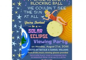 Eclipse Party Invitations solar Eclipse Party Funny Retro Sun Viewing 2017 Card