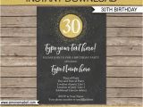 Editable 30th Birthday Invitations 30th Birthday Invitation Template Chalkboard Gold