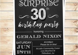 Editable 30th Birthday Invitations Surprise 30th Birthday Invitations for Him Mens 30th