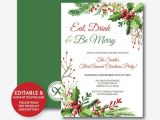 Editable Holiday Party Invitation Instant Download Editable Eat Drink and Be Merry