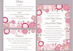 Editable Wedding Invitation Templates Diy Wedding Invitation Template Set Editable Word File