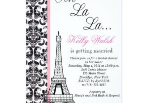Eiffel tower Bridal Shower Invitations Eiffel tower Damask Paris Bridal Shower Invitation Zazzle