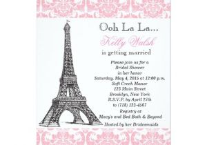 Eiffel tower Bridal Shower Invitations Eiffel tower Pink Paris Bridal Shower Invitation Zazzle