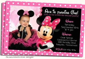 Electronic 1st Birthday Invitations Minnie Mouse Birthday Invites Minnie Mouse Birthday