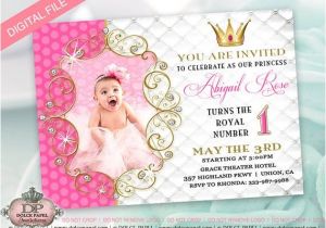 Electronic 1st Birthday Invitations Princess Birthday Party Invitation for Girl Evite
