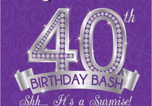 Elegant 40th Birthday Invitation Template 40th Birthday Invitation 40th Birthday Invites Surprise