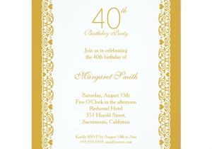 Elegant 40th Birthday Invitation Template 40th Birthday Party Invitations Wording Free Printable