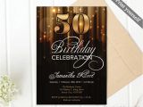 Elegant 40th Birthday Invitation Template Modern Gold and Black 50th Birthday Invitation Template