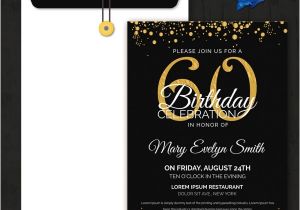 Elegant 60th Birthday Invitation Templates Birthday Invitation Template 70 Free Psd format