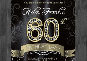 Elegant 60th Birthday Invitation Wording 60th Birthday Party Elegant Invitation with Diamond