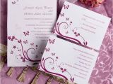 Elegant Affordable Wedding Invitations Elegant Purple butterfly Wedding Invitations with Response