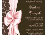 Elegant Baby Shower Invitations for Girls Pink Brown Bow Elegant Baby Girl Shower 5 25 Quot Square