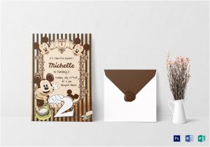 Elegant Birthday Invitation Card Template 31 Mickey Mouse Invitation Templates Free Sample
