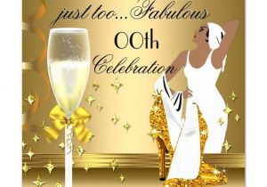 Elegant Birthday Invitation Card Template Deco Lady Gold too Fabulous Birthday Invitation Zazzle