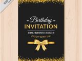 Elegant Birthday Invitation Templates Free Elegant Birthday Invitation with Golden Details Vector