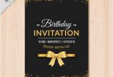 Elegant Birthday Invitation Vector Template Elegant Birthday Invitation with Golden Details Vector