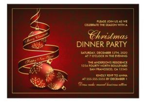 Elegant Christmas Dinner Party Invitations Elegant Christmas Dinner Party Invitation Template