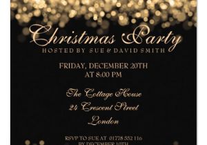 Elegant Christmas Party Invitation Template Elegant Christmas Party Gold Shimmering Lights Invitation