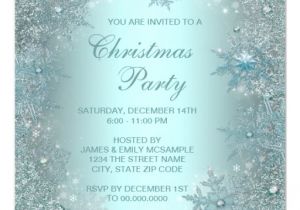 Elegant Christmas Party Invitation Template Elegant Silver Teal Blue Snowflake Christmas Party