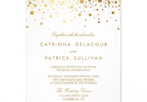 Elegant Gold Wedding Invitation Template Faux Gold Foil Confetti Elegant Wedding Invitation Zazzle