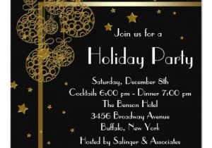 Elegant Holiday Party Invitation Template Elegant Black Gold Christmas Party Invitations Zazzle
