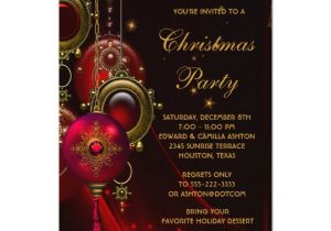 Elegant Holiday Party Invitation Template Elegant Red Gold Christmas Holiday Party Invitation