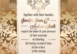 Elegant Wedding Invitation Card Template Vintage Baroque Style Wedding Invitation Card Template