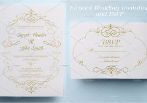 Elegant Wedding Invitation Template Free Elegant Wedding Invitation and Rsvp Wedding Templates
