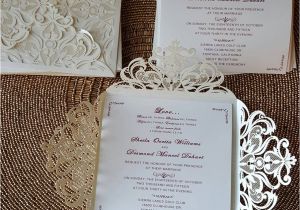 Elegant Wedding Invites Reviews Graceful Ivory Shimmery Laser Cut Wedding Invitation with